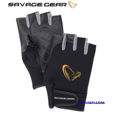 Перчатки Savage Gear Neoprene Half Finger размер M чёрные